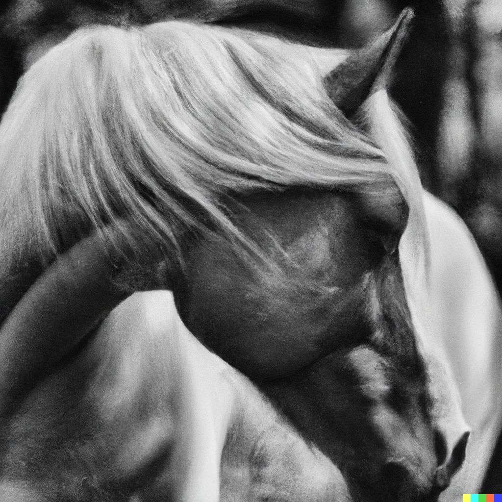 a horse, photograph taken by Peter Lindbergh